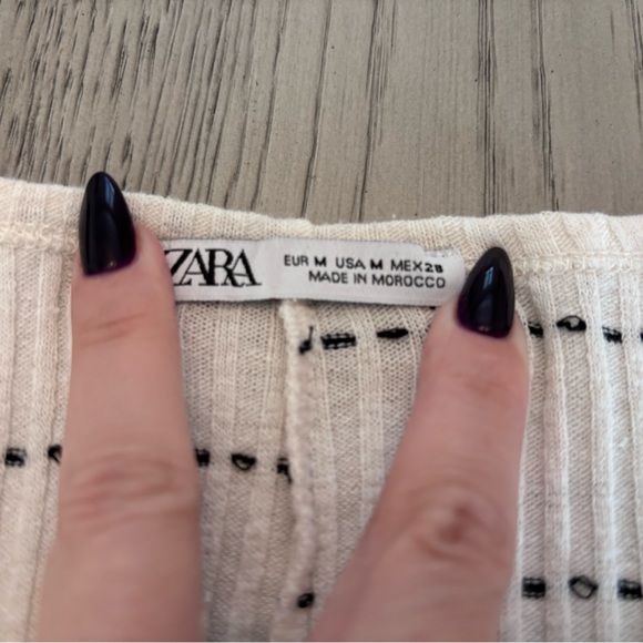 Zara White & Black Striped Wrap Style Romper Size M - Picture 6 of 10